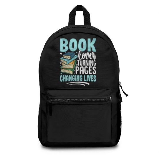 Book Lover Turning Pages Changing Lives Design Backpacks