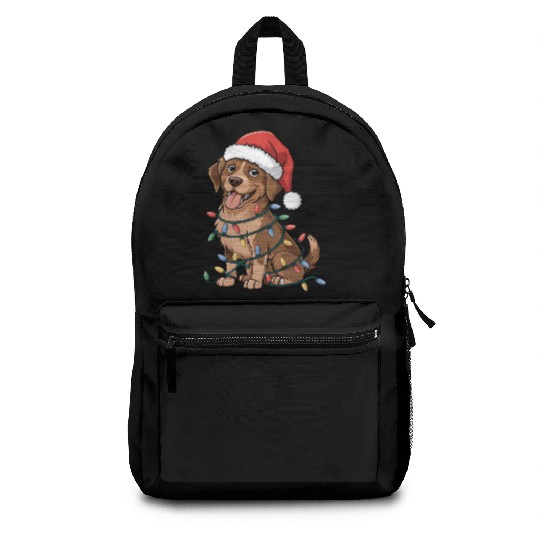 Chesapeake Bay Retriever Christmas Lights Xmas Dog Backpacks