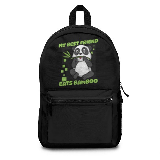 My Best Friend Eats Bamboo Panda Bear Friend Backpacks