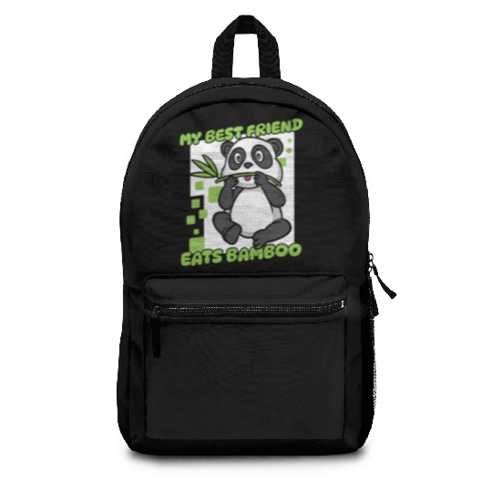 My Best Friend Eats Bamboo Panda Bear Friend Backpacks