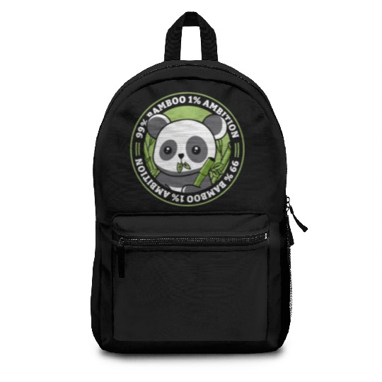 99% Bamboo 1% Ambition Panda Bear Friend Lover Backpacks