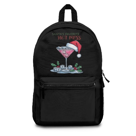 Santa Favorite Hot Mess, Merry Christmas Backpacks