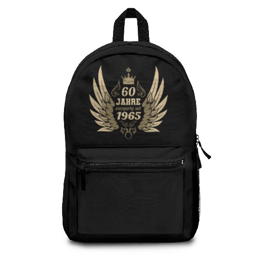 60 years unique since 1965 angel wings Backpacks