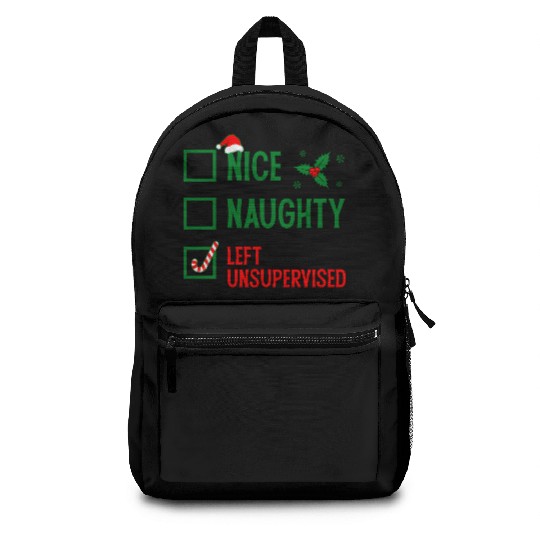 Left Unsupervised Christmas Checklist Backpacks