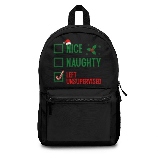 Left Unsupervised Christmas Checklist Backpacks