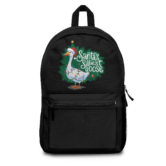 Santa s silliest goose Funny Christmas Family Backpacks