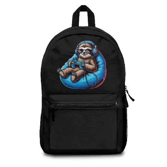 Chill Gamer Sloth Headphones Controller Relax Backpacks