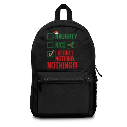 Naughty, Nice, No Regrets Christmas Backpacks