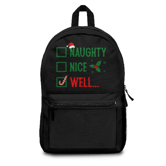 Naughty or Nice Funny Christmas Backpacks