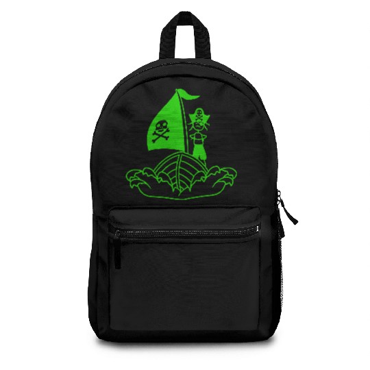 Pirate Ship Child Captain Bad Buccaneer Boy Waves Backpacks