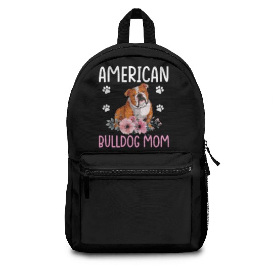 American Bulldog Mom Bulldog Lover Dog Mom Backpacks