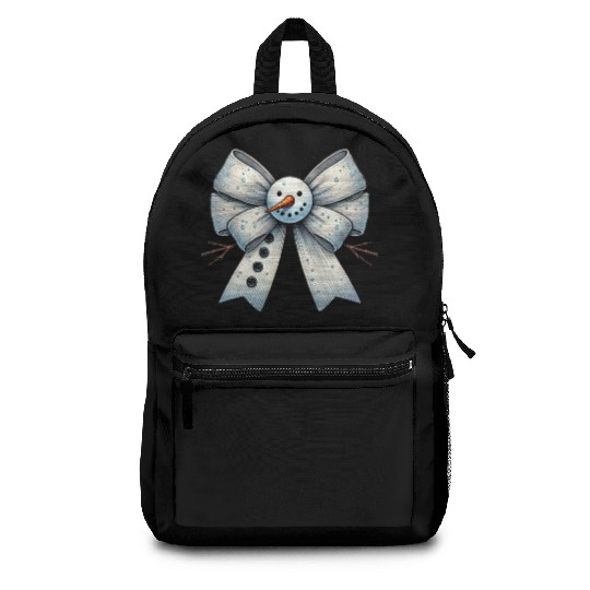 Snowman Coquette Bow, Merry Christmas Backpacks