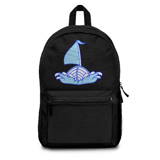 Fast Sailboat Waves Sailing Drawing Cartoon Comic Backpacks