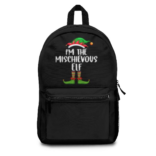 I'm The Mischievous Elf Matching Family Christmas Backpacks