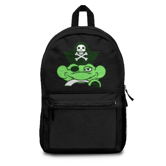 Frog Captain Hat Toad Funny Cool Comic Cartoon Fun Backpacks