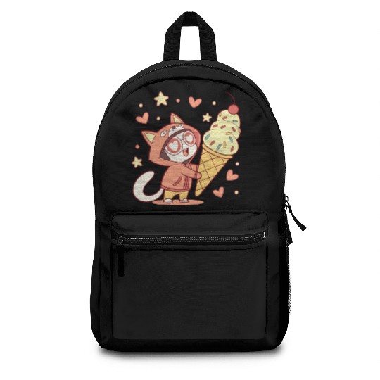 Kawaii Ice Cream Fox Girl Sweet Gift Cute Style Backpacks