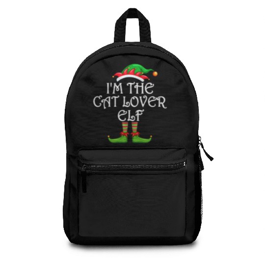 I'm The Cat Lover Elf Backpacks Matching Family