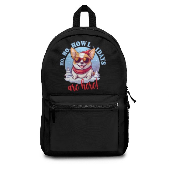 Pembroke Welsh Corgi In Winter, Sweet Illustration Backpacks