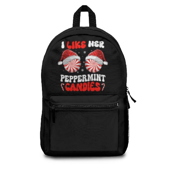 I Like Her Peppermint Candies Couples Christmas Backpacks