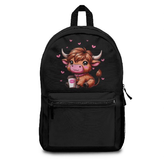 Highland Cow Valentines Backpacks