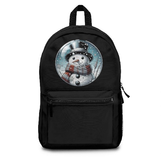 Christmas Snowman with Scarf and Top Hat Backpacks
