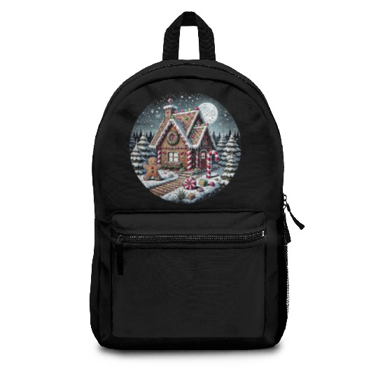 Christmas Gingerbread House with Candy Canes Backpacks