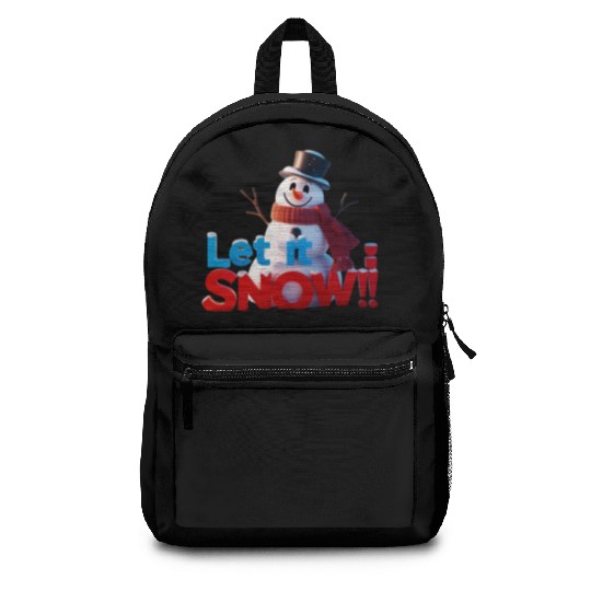 Let It Snow! Festive Cartoon Snowman Winter Design Backpacks