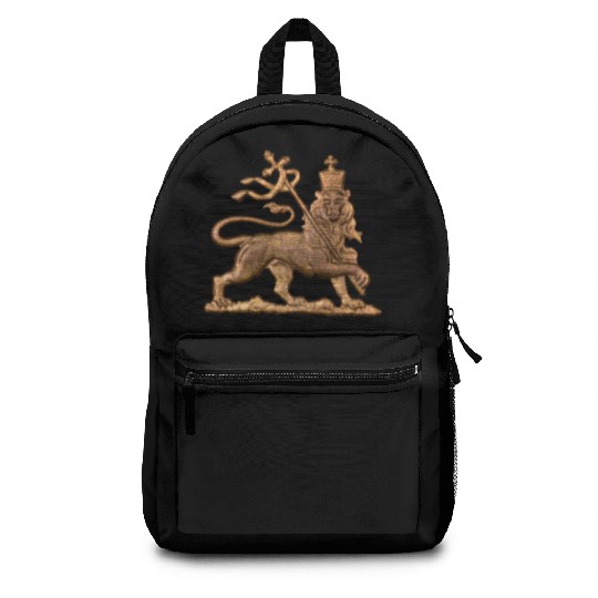 lion of judah goldbronze rasta reggae roots wear Backpacks