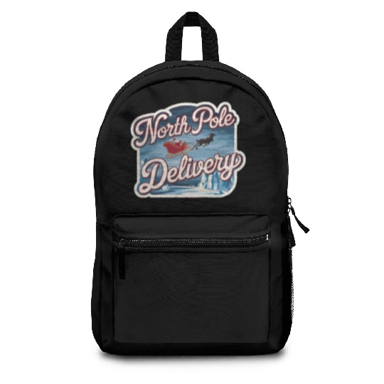 Magical Arctic Night Santa Sleigh North Pole Backpacks