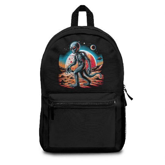 Alien on Mars Backpacks
