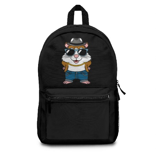 Cool Hamster with hat and sunglasses Backpacks