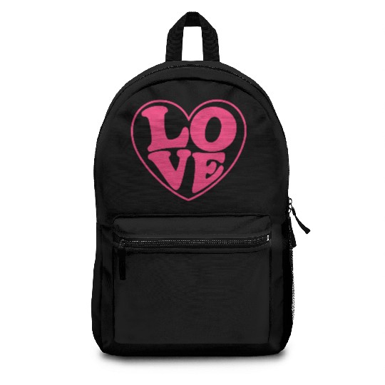 Love Valentine, Valentines, Valentines Day, Retro Backpacks