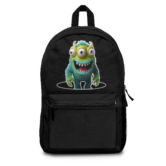 Colorful Monster Character Illustration Backpacks