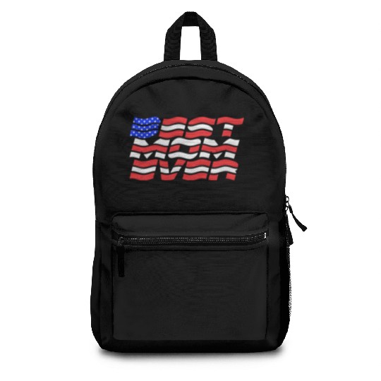 Best Mom ever US Flag Backpacks