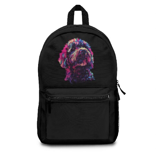 Watercolor Colorful Labradoodle Backpacks