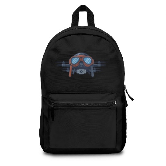 Drone Wearing Aviator Pilot Goggles Backpacks