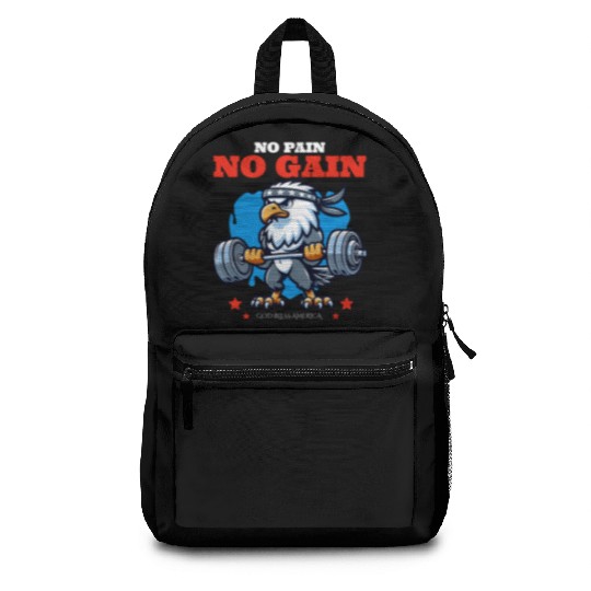 No Pain No Gain Bodybuilding USA America Backpacks