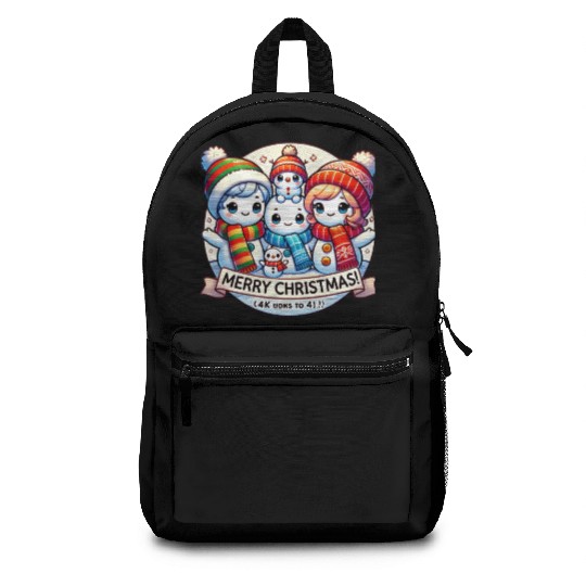 Cute Snowman Family Christmas Delight Backpacks