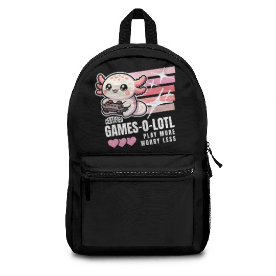 Certified Games-o-lotl Cute Axolotl Gaming Backpacks