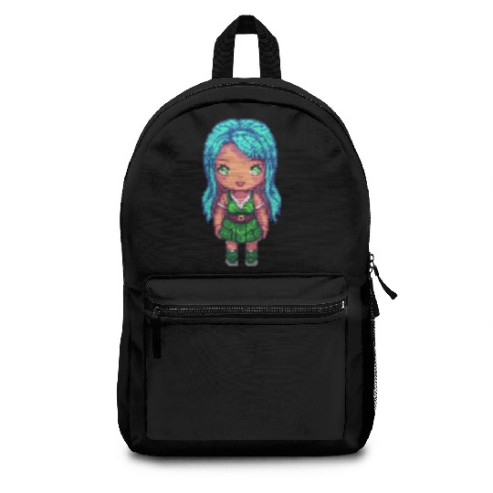 Mystic Emerald Sprite - Pixel Art Design Backpacks