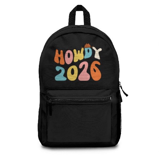 Howdy 2026 funny 2026 NYE Groovy Backpacks