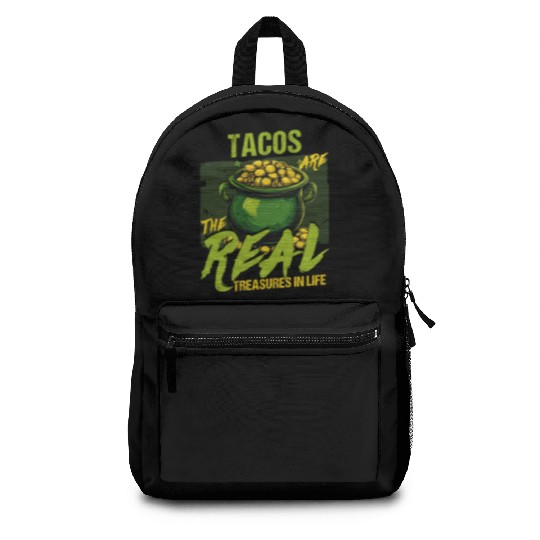 St Patricks Day Tacos Are The Real Treasures Backpacks