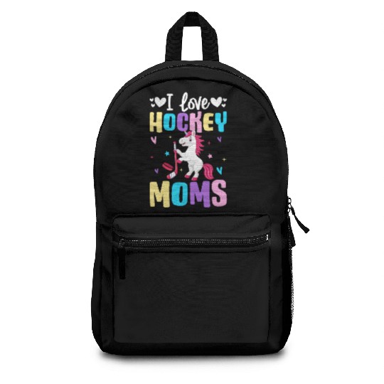 I Love Hockey Moms Hockey Moms Illustration for Backpacks