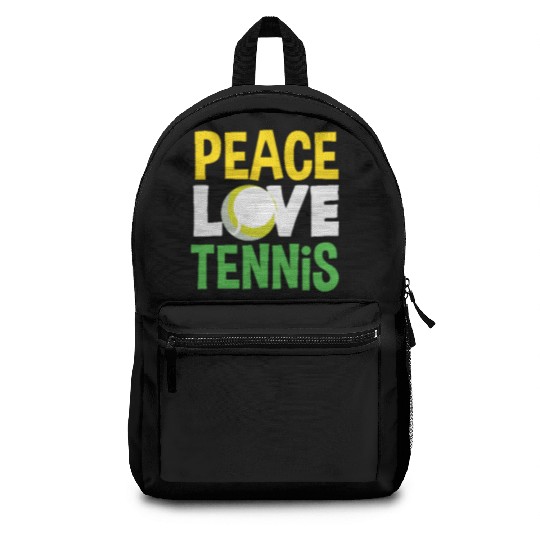 Peace Love Tennis Enthusiast Backpacks
