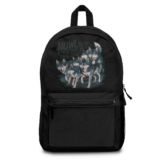 Howl to the Beat of Your Own Heart Wolves Indie Backpacks