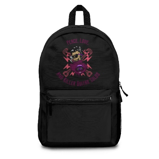 Peace, Love, and Killer Guitar Solos 70's Music Backpacks
