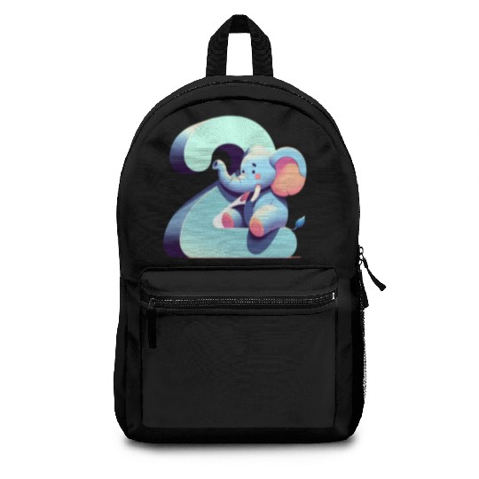 Adorable Elephant with Number 2 Design Backpacks