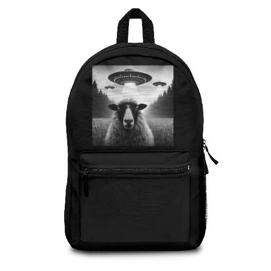 Sheep ram, lamb Funny Graphic Selfie with UFOs Wei Backpacks
