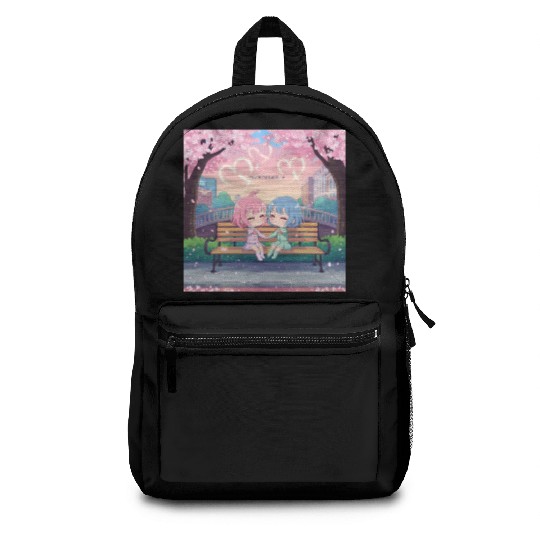 Japanese kawaii couple sunshine Backpacks