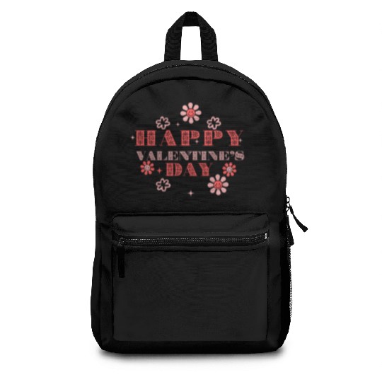 Red and Black Floral Valentine s Day Backpacks